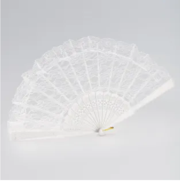 LACE FAN WHITE